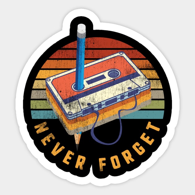 Never Forget Audio Cassette Sticker by All-About-Words